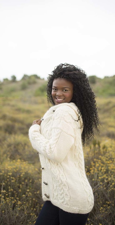 CABLE CARDIGAN WITH HOOD